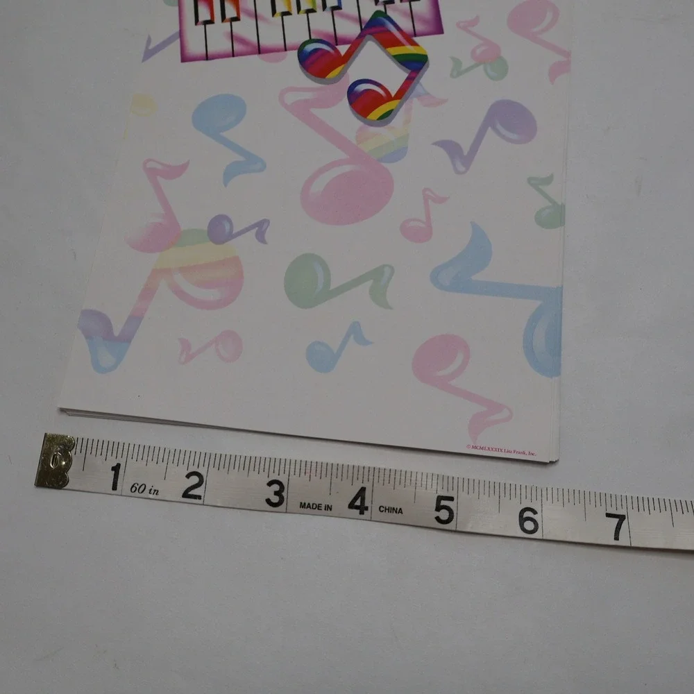 Vintage Lisa Frank Stationery Paper 8 Sheets‎ Rainbow Music Notes Piano 80s 90s